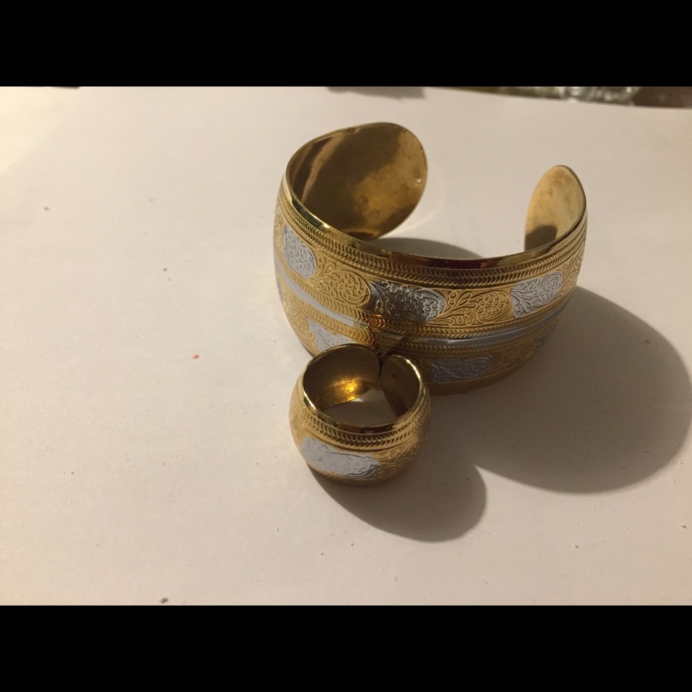 Bangle bracelet and a ring